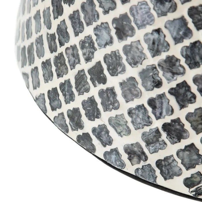 Mesa Auxiliar Redonda Mosaico Blanco Gris, 77 Cm