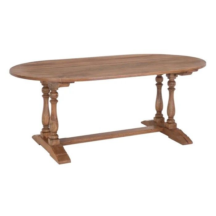 Mesa Comedor Ovalada Estilo Vintage Diseño Provenzal, 200 Cm