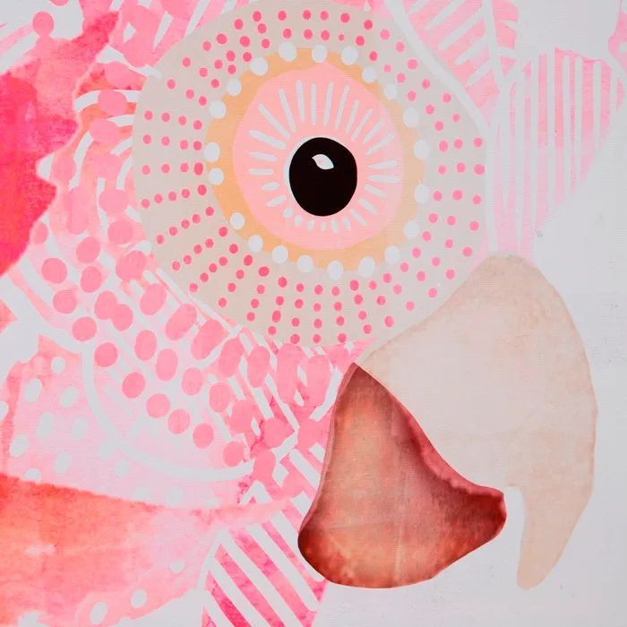 Cuadro Impresión Loros Lienzo Rosa,82,60 Cm