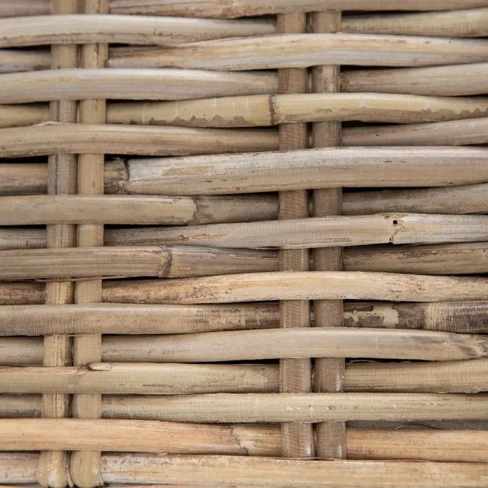 Sofá 2 Plazas Tejido Beige Rattán Natural, 198 Cm