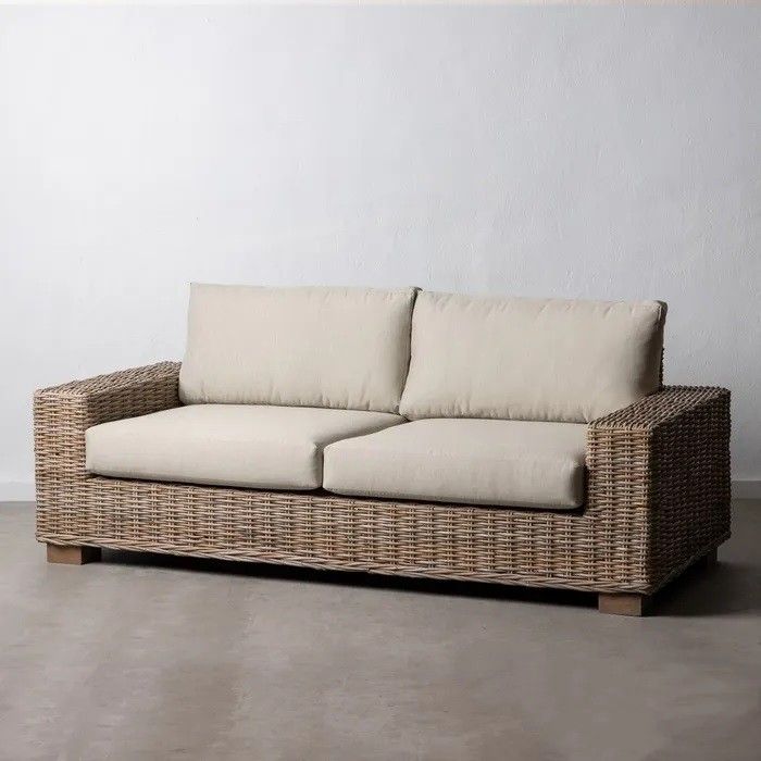 Sofá 2 Plazas Beige/Natural