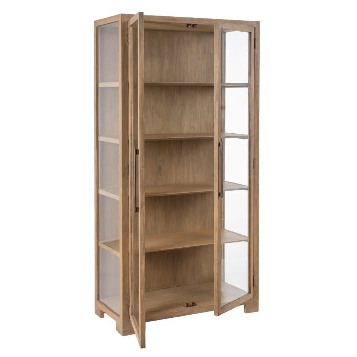Vitrina Sent Madera Natural Cristal, 100 Cm