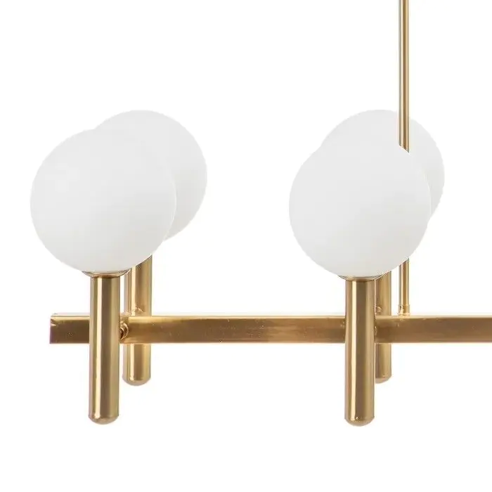 Lámpara Techo Cristal Metal Oro, 120 Cm