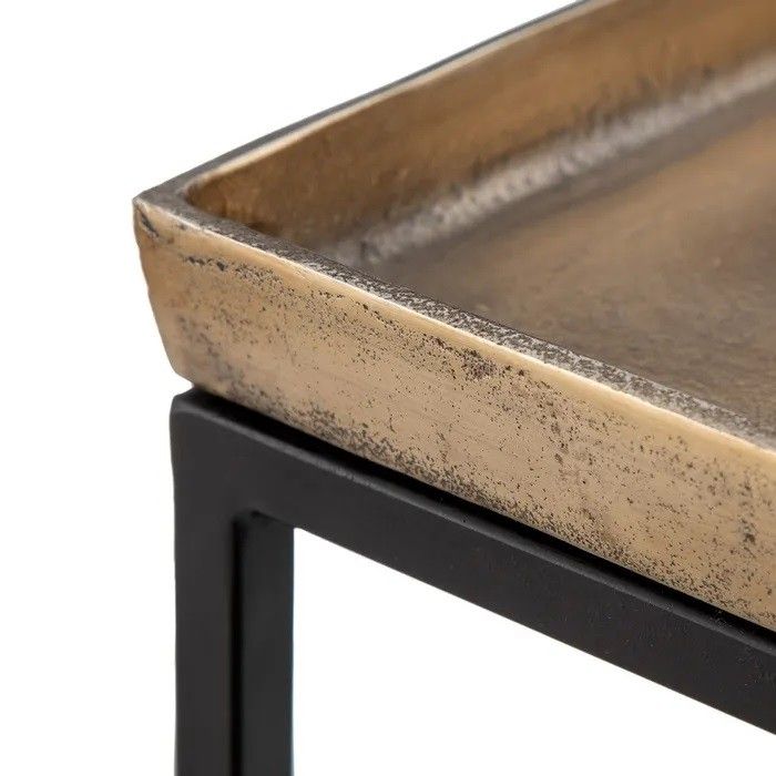 Mesa Auxiliar Nido Aluminio Hierro Negro Cobre, 69 Cm