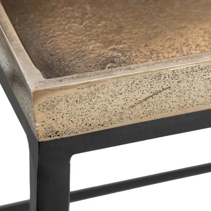 Mesa Auxiliar Nido Aluminio Hierro Negro Cobre, 69 Cm