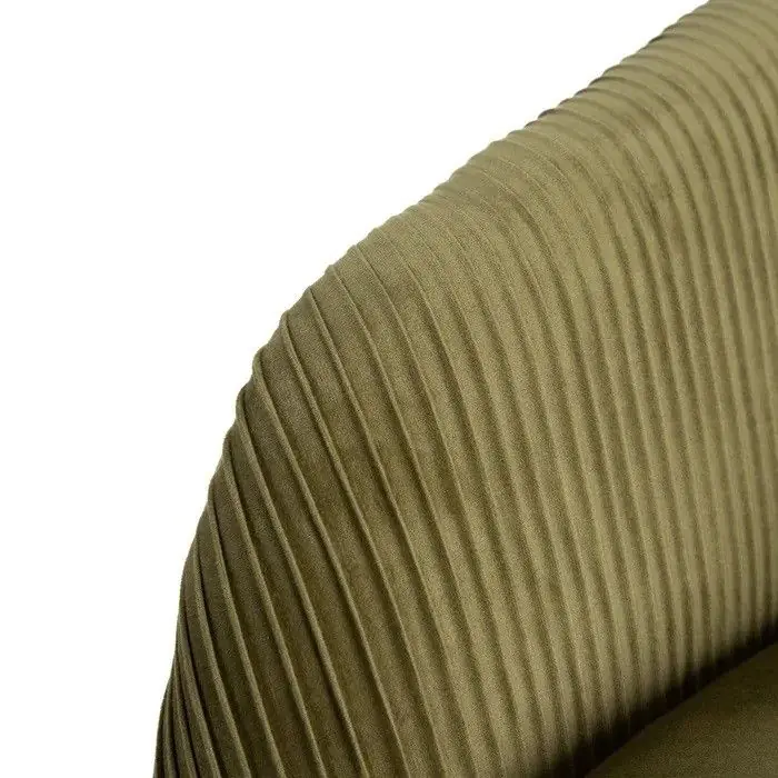 Sillón Art Decó Terciopelo Verde Metal Dorado, 74 Cm