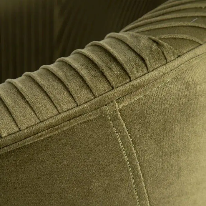 Sillón Art Decó Terciopelo Verde Metal Dorado, 74 Cm
