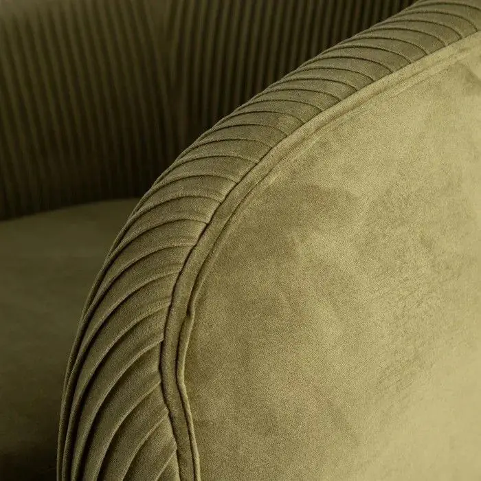Sillón Art Decó Terciopelo Verde Metal Dorado, 74 Cm