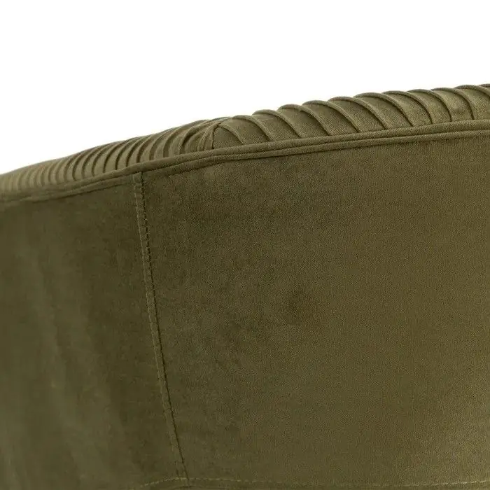 Sillón Art Decó Terciopelo Verde Metal Dorado, 74 Cm