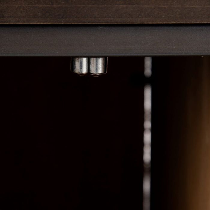 Aparador Negro Natural Madera Metal, 146 Cm