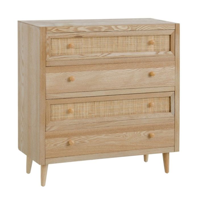 Cómoda Nórdico Madera Ratan Natural 80 Cm