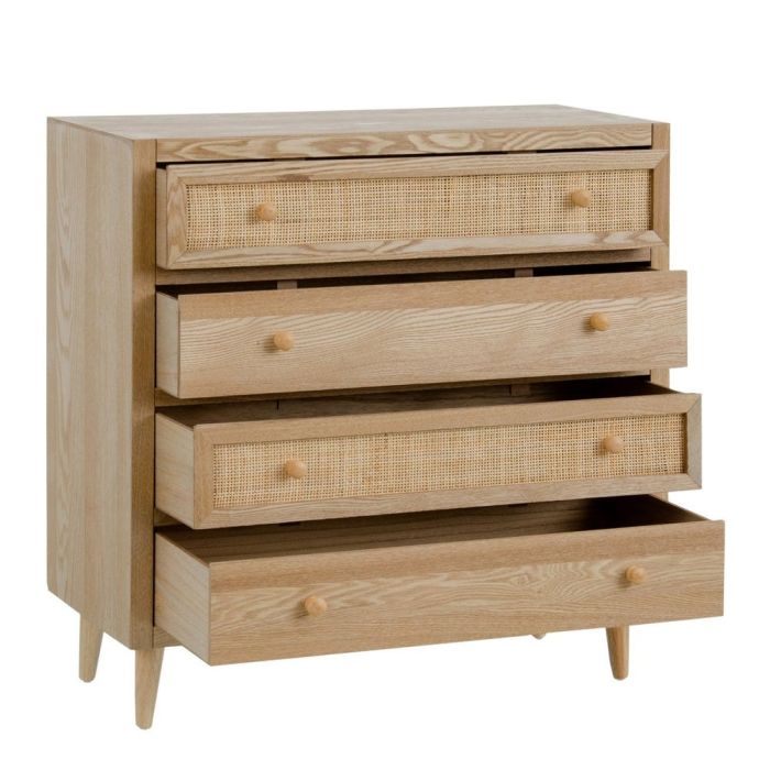 Cómoda Nórdico Madera Ratan Natural 80 Cm