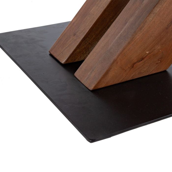 Mesa Comedor Estilo Moderno Madera Acacia Metal Negro, 180