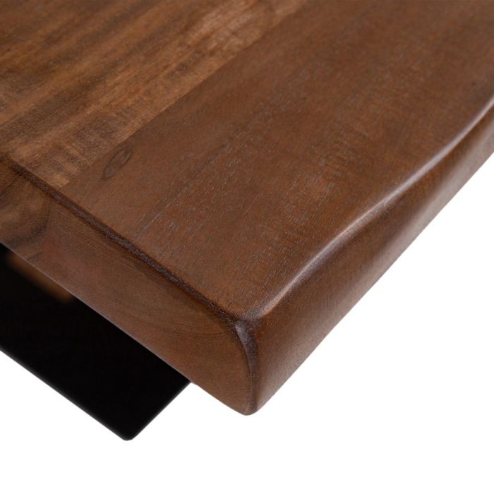 Mesa Comedor Estilo Moderno Madera Acacia Metal Negro, 180