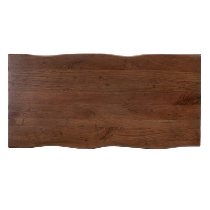 Mesa Comedor Estilo Moderno Madera Acacia Metal Negro, 180