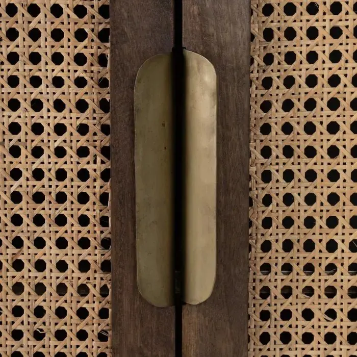 Armario Madera Mango Ratán Hierro, 84 Cm