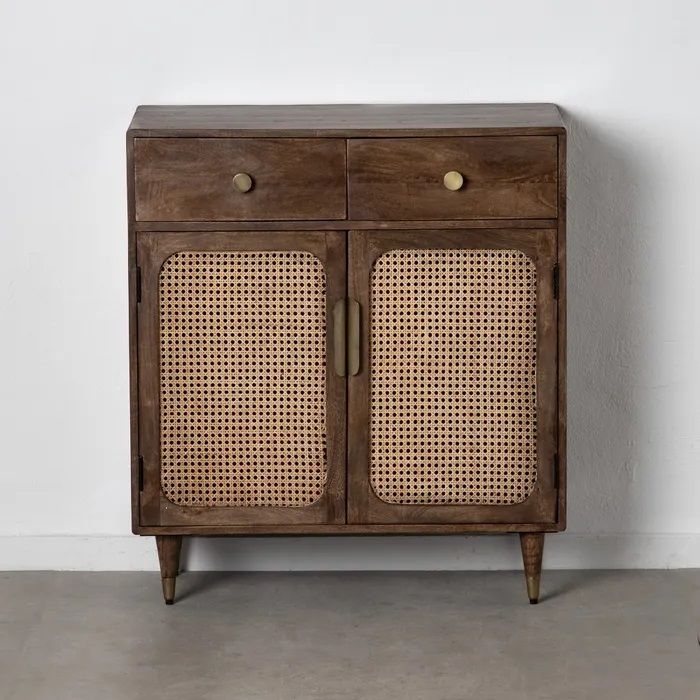Armario Madera Mango Ratán Hierro, 84 Cm