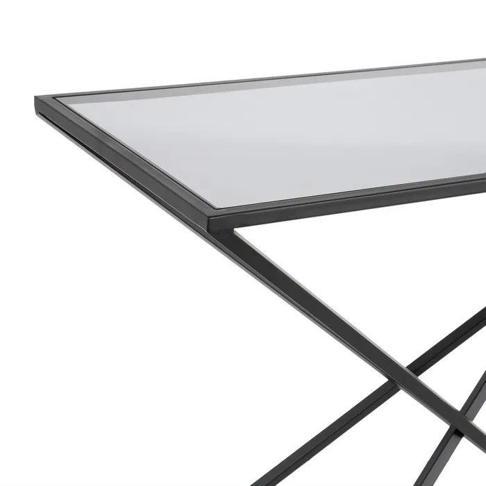 Consola Cristal Hierro Negro, 127 Cm