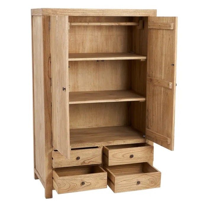 Armario Alto Madera Mindi Natural, 160 Cm