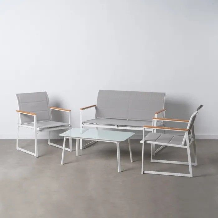 Conjunto Sofá Mesa Jardín Estilo Nórdico-Escandinavo