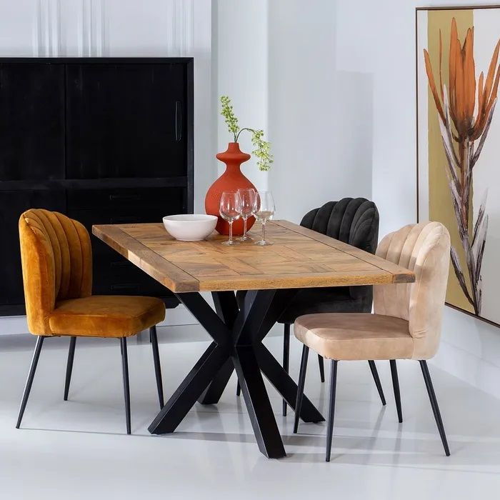 Mesa Comedor Madera Mango Hierro, 160 Cm