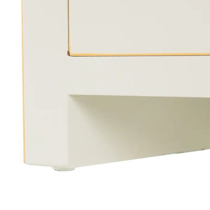 Mesita de Noche Color Crema Madera Abeto Dm, 45 Cm