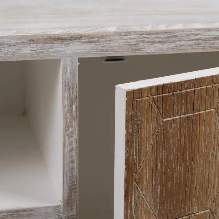 Mueble TV Madera Mdf Blanco/Natural, 150 Cm