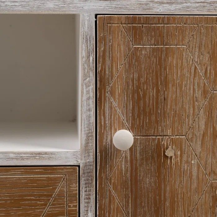 Mueble TV Madera Mdf Blanco/Natural, 150 Cm