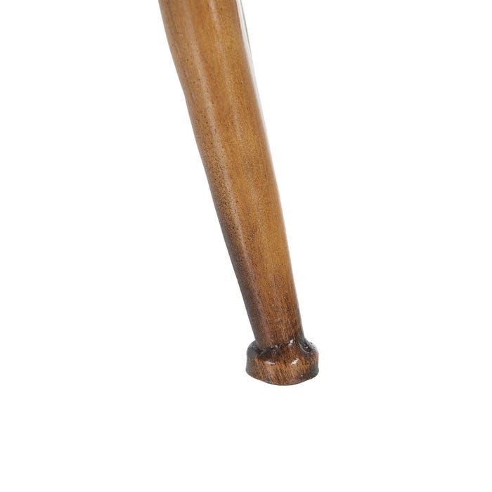 Set 2 Mesas Auxiliares Metal Cristal Marrón, 50 Cm