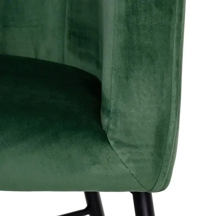 Sillón Vintage Terciopelo Verde Oscuro Acero, 75 Cm
