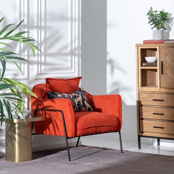 Sillón Moderno Calabaza Tejido Metal Negro, 76,5 Cm