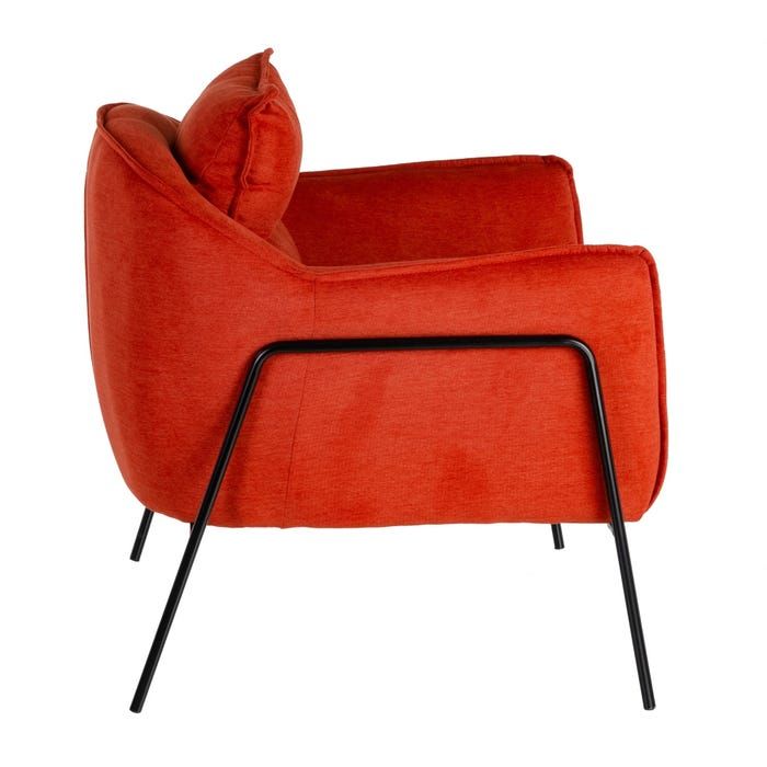 Sillón Moderno Calabaza Tejido Metal Negro, 76,5 Cm