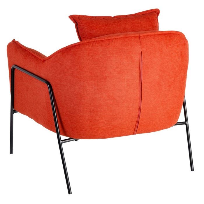 Sillón Moderno Calabaza Tejido Metal Negro, 76,5 Cm
