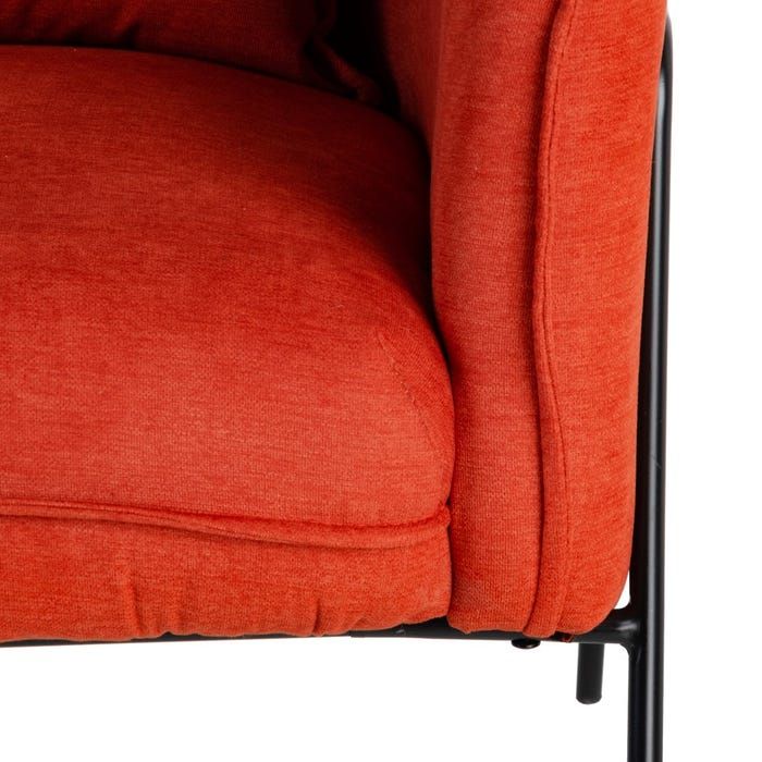 Sillón Moderno Calabaza Tejido Metal Negro, 76,5 Cm