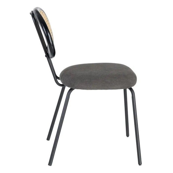 Silla Salón Vintage Gris Tejido Metal, 48 Cm