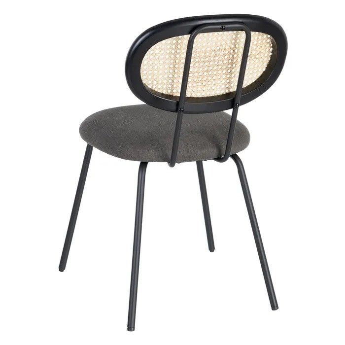 Silla Salón Vintage Gris Tejido Metal, 48 Cm