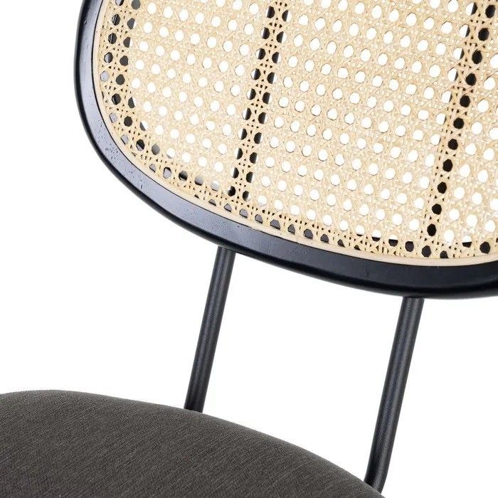 Silla Salón Vintage Gris Tejido Metal, 48 Cm