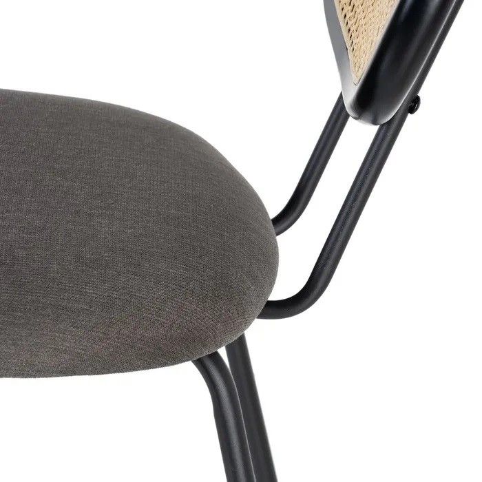 Silla Salón Vintage Gris Tejido Metal, 48 Cm