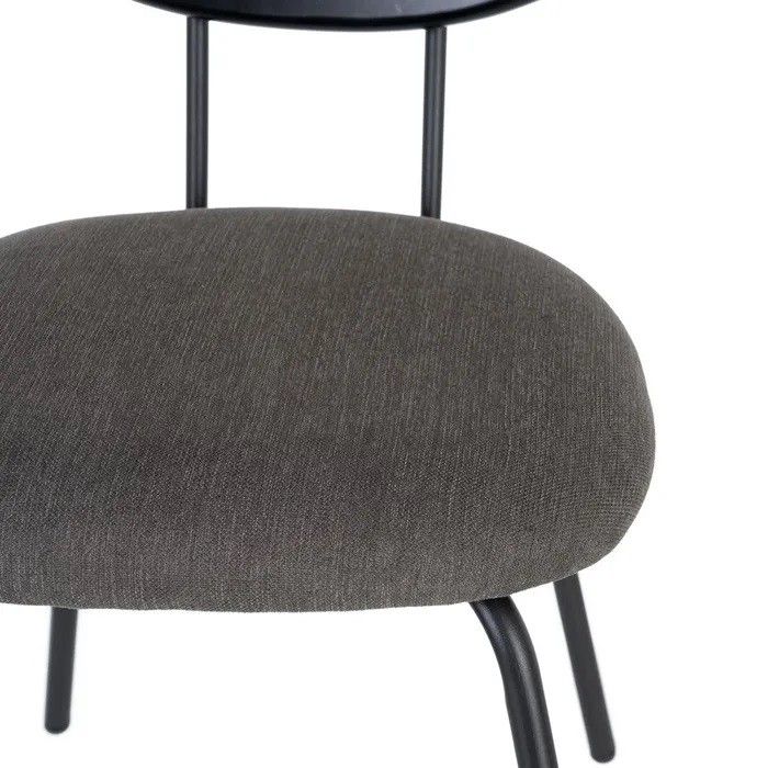 Silla Salón Vintage Gris Tejido Metal, 48 Cm