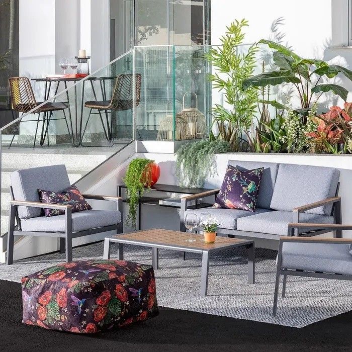 Conjunto Jardín Aluminio Gris Antracita