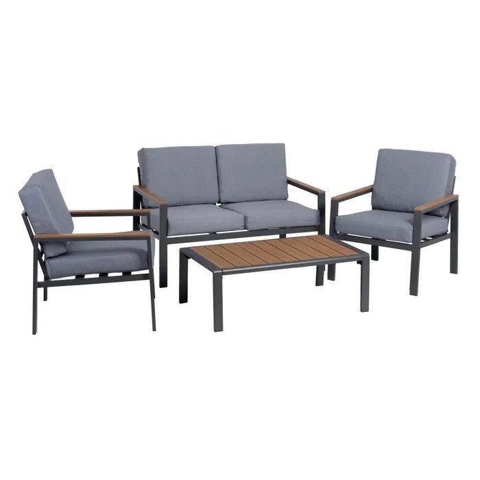 Conjunto Jardín Aluminio Gris Antracita 