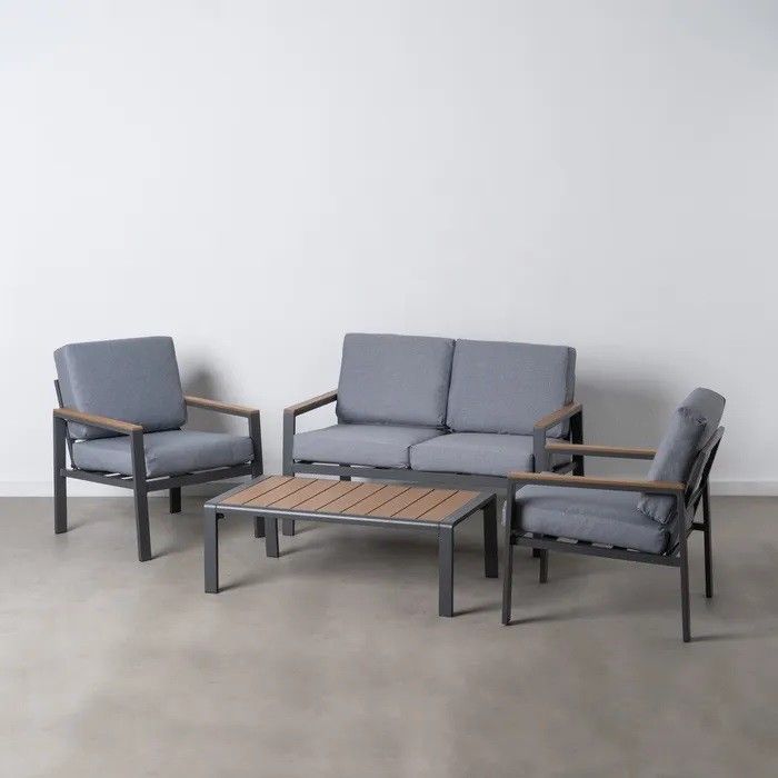 Conjunto Jardín Estilo Nórdico-Moderno Aluminio Gris Antracita 
