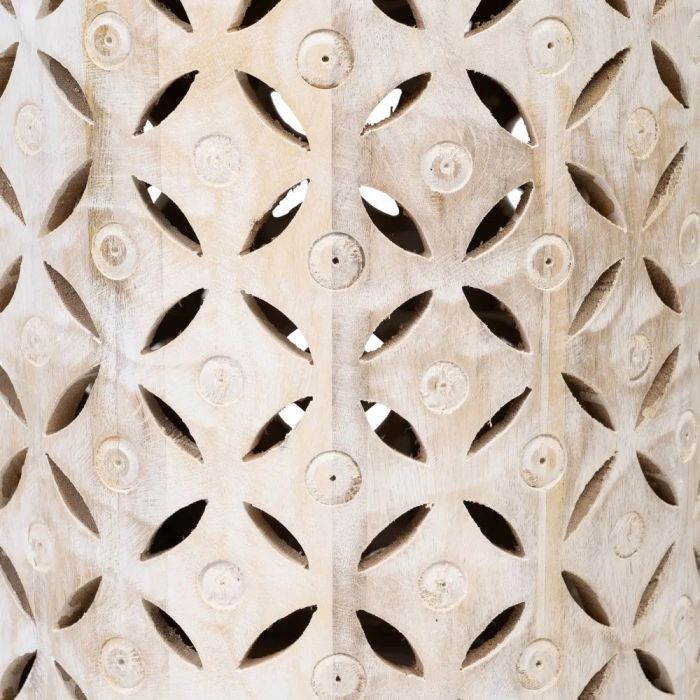Mesa Auxiliar Madera Tallada Blanco, 46,50 Cm