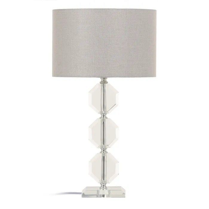 Lámpara de Sobremesa Estilo Art Decó Cristal Gris, 53'50 Cm