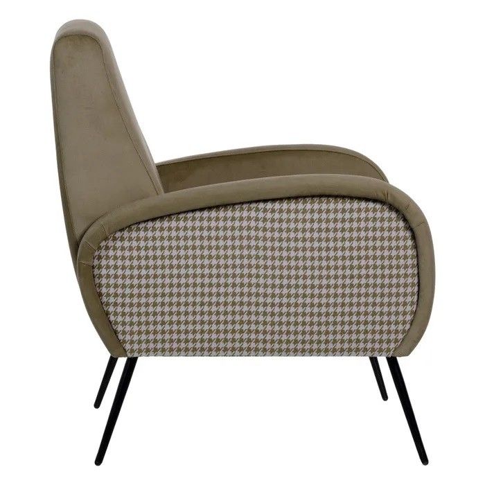 Sillón Tejido Verde Oliva Metal Salón, 68 Cm