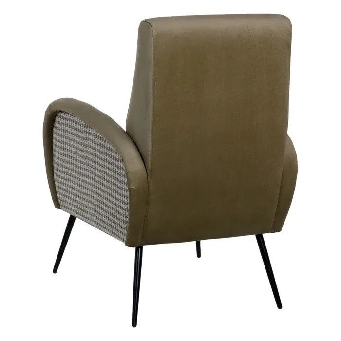Sillón Tejido Verde Oliva Metal Salón, 68 Cm