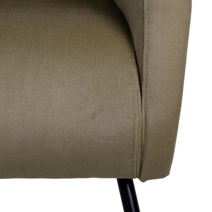 Sillón Tejido Verde Oliva Metal Salón, 68 Cm