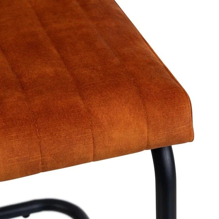 Silla Tejido Calabaza Ratan Acero Negro, 84 Cm