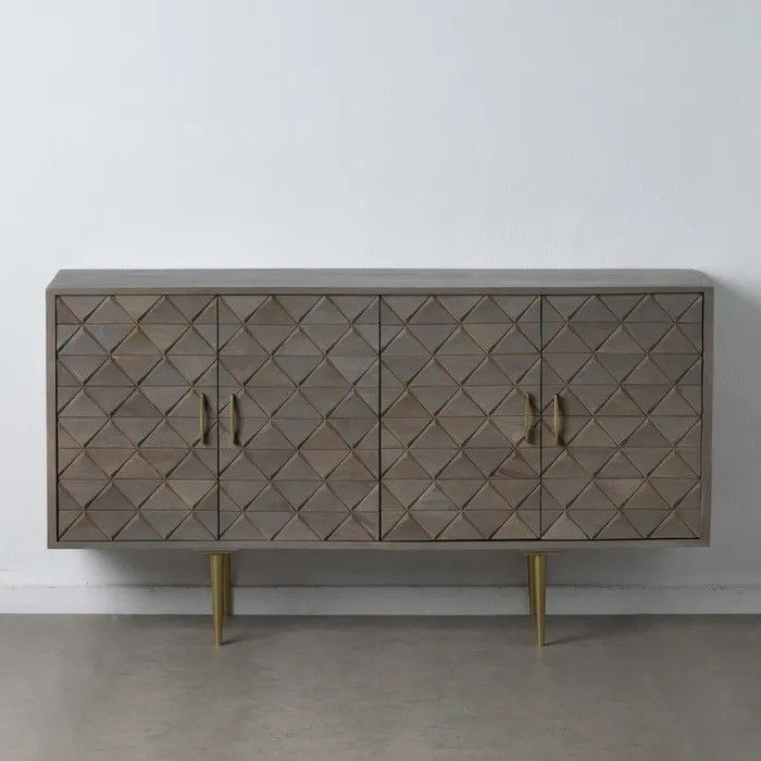 Aparador Madera Mango Hierro Gris/Dorado, 152'50 Cm