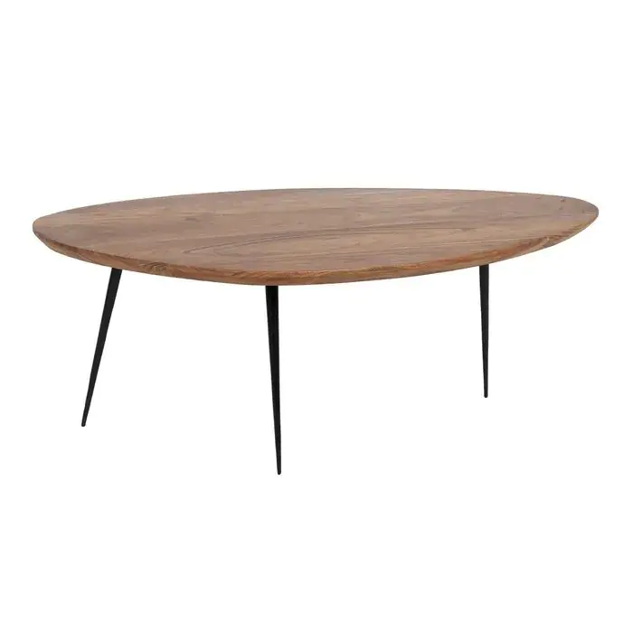 S/2 Mesa Centro Natural Madera Metal, 110 X 63 X 40 Cm